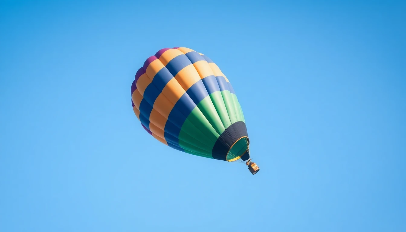 A big hot air balloon flying